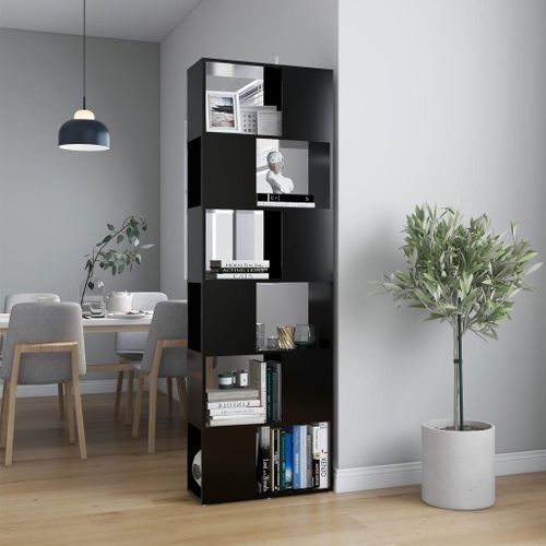 Vidaxl Bibliothèque/Séparateur De Pièce Noir 60x24x186 Cm