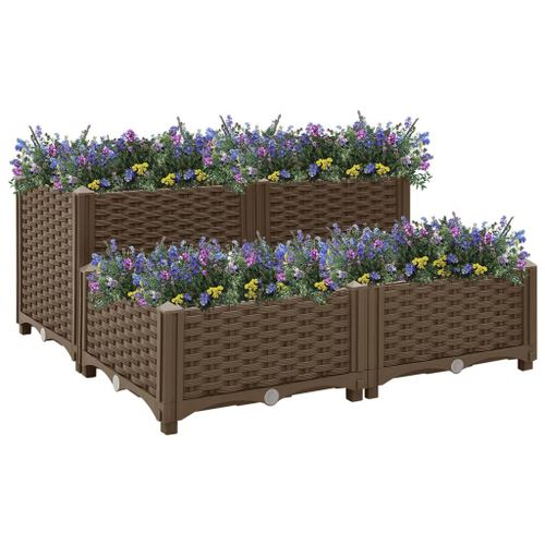 Vidaxl Lit Surélevé 80x80x38 Cm Polypropylène