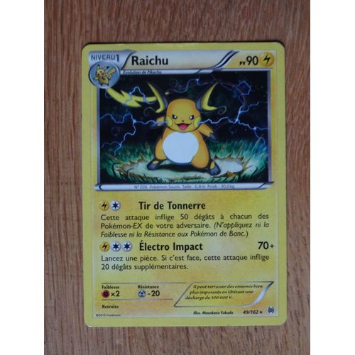 Carte Pokémon Raichu Holo 90 Pv 49/162 Xy Impulsion Turbo