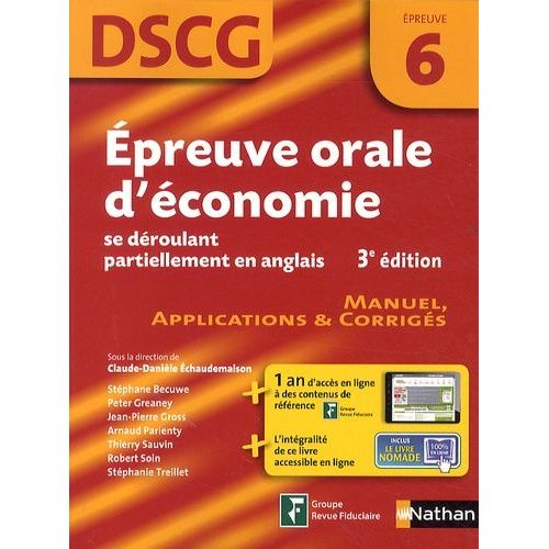 Epreuve Orale D'économie Se Déroulant Partiellement En Anglais Dscg 6 - Manuels, Applications Et Corrigés