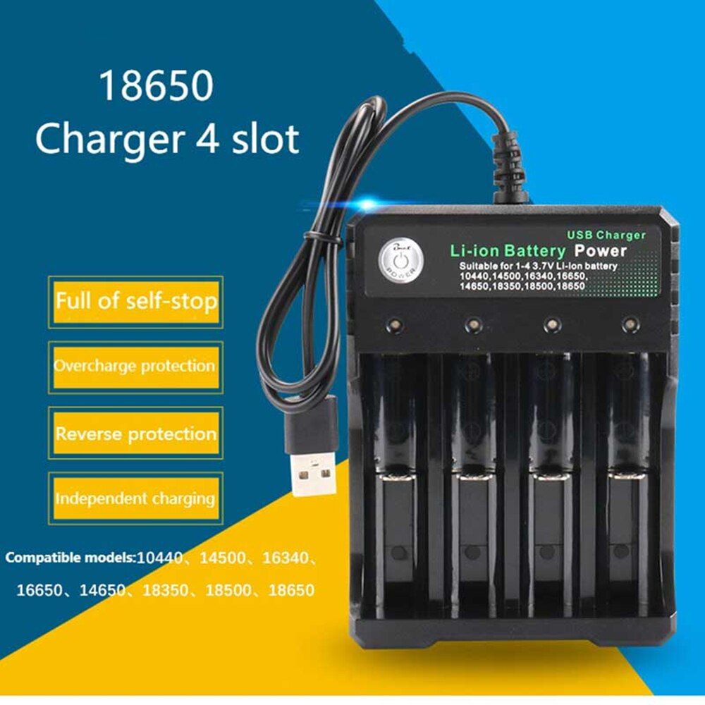 Chargeur 18650 De Batterie Li Ion Lithium  4 Fentes, Lecteu... - 2
