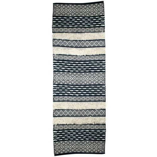 Tapis Lirette Bohème Ethnique Noire
