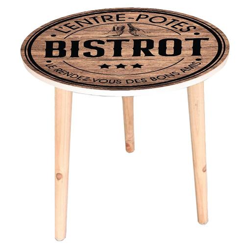 Table D'appoint Motif Bistrot