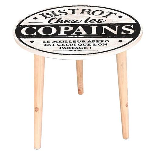 Table D'appoint Motif Bistrot Chez Les Copains