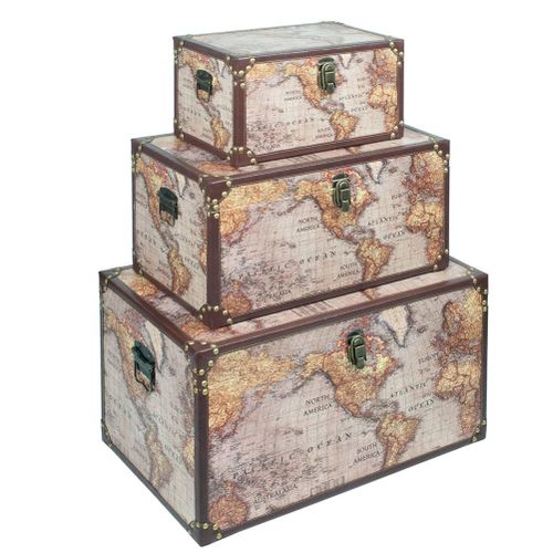 Lot De 3 Malles Mappemonde