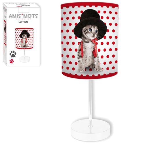 Petite Lampe De Chevet Ronde Chaton
