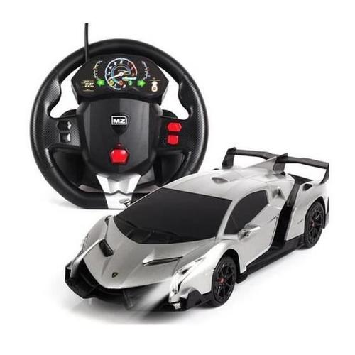 Lamborghini voiture de sport volant induction télécommande de charge modèle  de voiture jouet 1:24 gris
