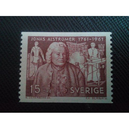 Timbre Suede Yt 484 Jonas Alströmer (1685-1761), Buste De Pierre H. Larchevêque 1961 ( 031105 )