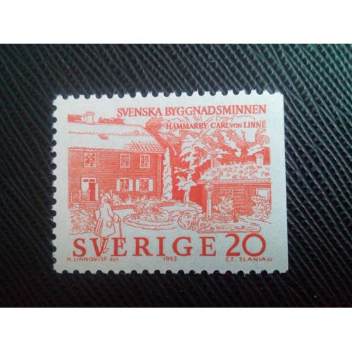 Timbre Suede Yt 510b Hammarby, Demeure De Carl Von Linne (Linnaeus) 1963 ( 031105 )