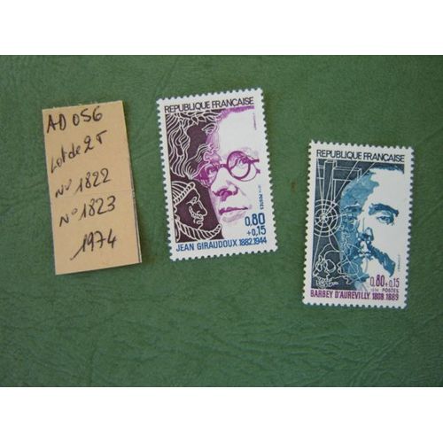 Ad 056 // Lot De 2 Timbres France Neufs 1975 *N° 1822/1823