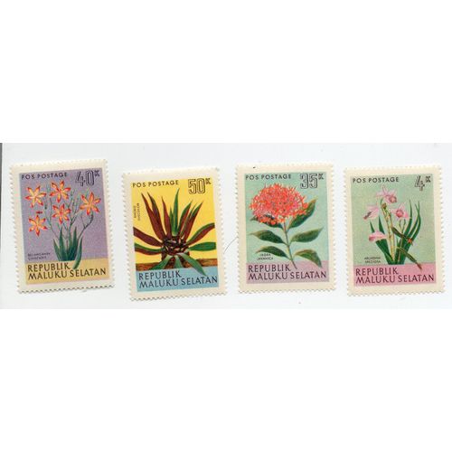 République Malaku Selatan- Lot De 4 Timbres Neufs- Fleurs- Plantes