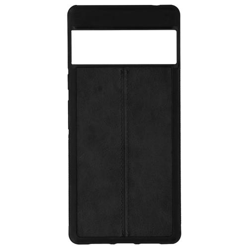 Coque Google Pixel 6 Pro Hybride Finition Effet Cuir Texturé Noir