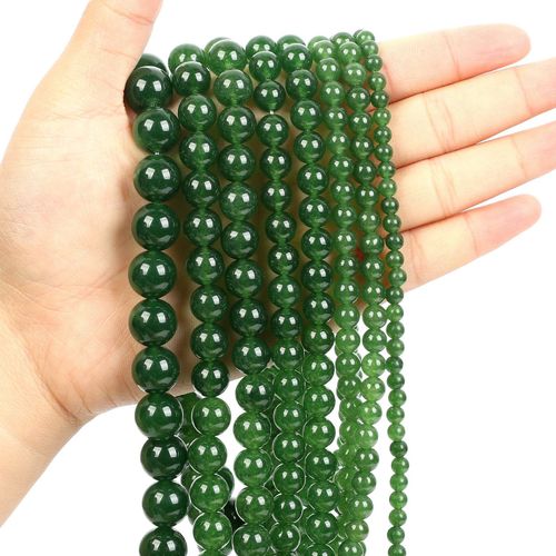 Perles Rondes En Pierre Naturelle, Calcédoine Verte De Taiwan, Perles Amples Pour La Fabrication De Bijoux, Couture, Bricolage, Bracelet, Brin De 4 À 12 Mm