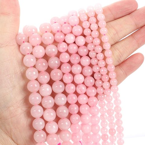 Perles Rondes En Pierre Naturelle, Cristal Rose Brillant, Quartz, Pour La Fabrication De Bijoux, Bricolage, Brin De Bracelet 4 12 Mm