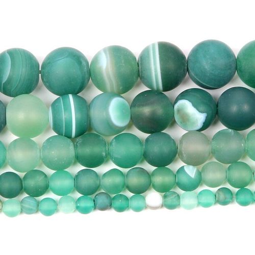 Perles Rondes En Pierre Naturelle, Ligne Verte Givrée, Agate, Pour La Fabrication De Bijoux, Bracelet, Bricolage, 4 12 Mm