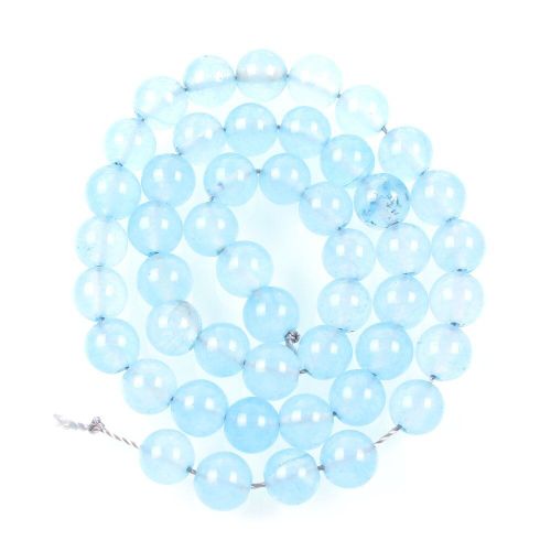 Perles En Pierre Naturelle, Perles En Marbre Transparent Bleu Clair, Pour La Fabrication De Bijoux, Couture, Bricolage, Bracelet 4 12 Mm