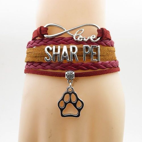 Bracelet Patte Chien, Breloque En Cuir Marron, Pour Femmes Et Hommes