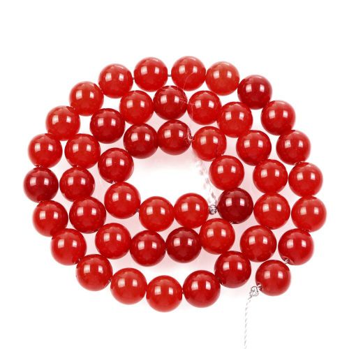 Grosses Perles En Pierre Naturelle, En Marbre Transparent Rouge, Pour La Fabrication De Bijoux, Couture, Bricolage, Bracelet, Brin 4 12 Mm