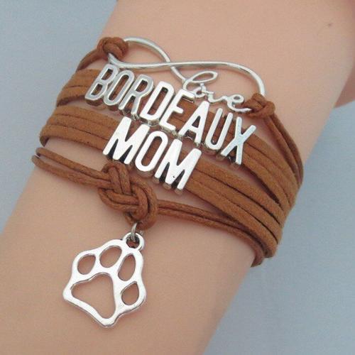 Bracelet Pour Maman De Chien, Gourmette, Amour, Bordeaux