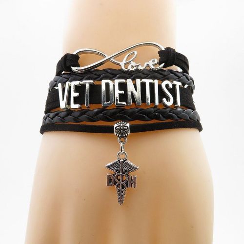 Amour Vétérinaire Dentiste Bracelet Infirmière Bracelet Charme Infirmière Noir Bracelets & Bracelets Pour Femme Et Homme Dentiste Médecin Bracelet