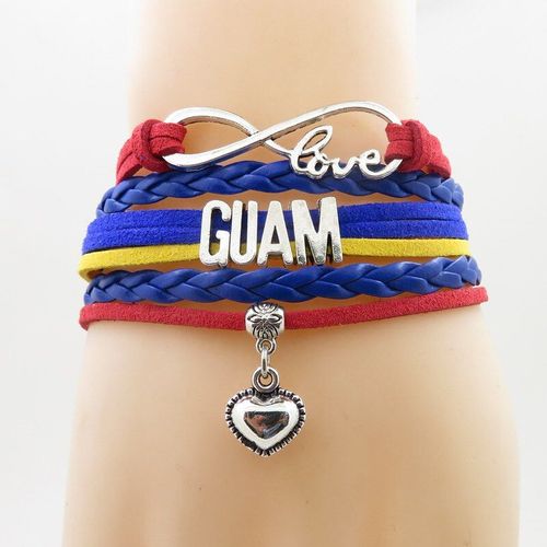Bracelet En Cuir Bleu Marine Pour Homme Et Femme, Breloque En Forme De C¿Ur, Drapeau National