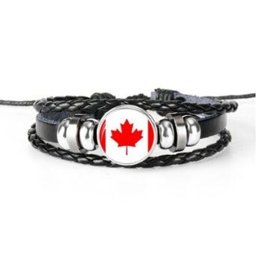 Bracelets Drapeau Du Canada Pour Hommes Et Femmes, Perles En Verre, Cadeaux D'amitié