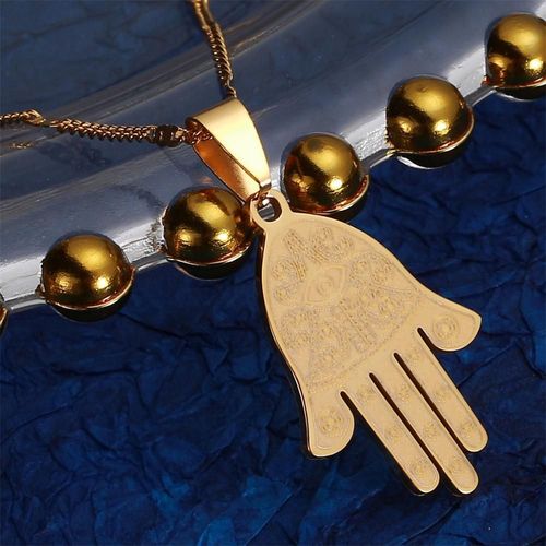 Collier Avec Pendentif À La Main De Fatima Hamsa, Tendance, ¿Il Égyptien Couleur Or, Chaîne Porte Bonheur