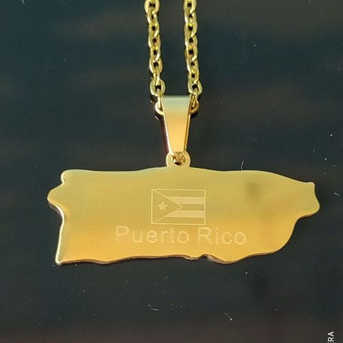 Collier Doré Avec Pendentif De Carte De Bali Pour Femmes Et Filles, Bijoux