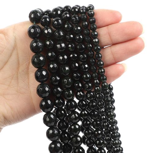 Perles En Pierre Naturelle, Surface Coupée, Pierre De Sable Vert, Pour La Fabrication De Bijoux, Couture, Bricolage, Brin De Bracelet 4 12 Mm