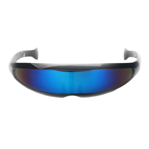 Lunettes De Soleil Robot, 2 Pièces, Métalliques, Argent, Étroites, Bleu, Déguisements, Accessoires Cosplay Pour Femmes Et Hommes, Lunettes D'halloween