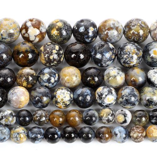 Perles Rondes En Pierre Naturelle, Bleu Océan, Pour La Fabrication De Bijoux, Bracelet, Bricolage, 4 12 Mm