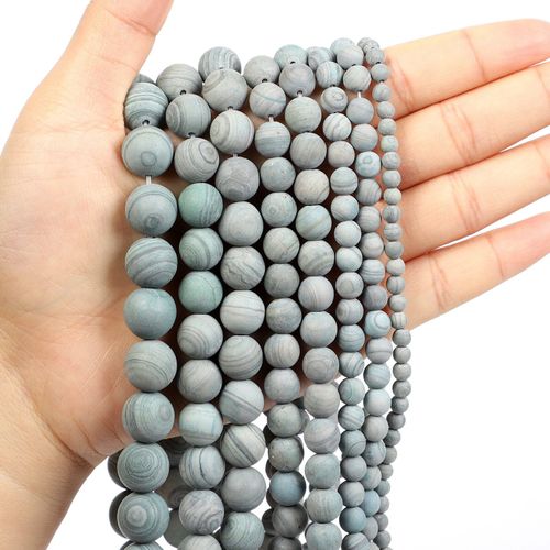 Perles Rondes En Pierre Naturelle, 4 À 12 Mm, En Herbe Verte Givrée, En Grain De Bois, Pour La Fabrication De Bijoux, Bracelet À Faire Soi Même