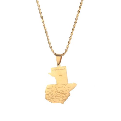 Collier Avec Pendentif Carte De La Ville Pour Hommes Et Femmes, Bijou Doré