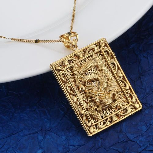 Collier Pendentif Dragon Couleur Or, Hip Hop Rock, Bijoux Tendance
