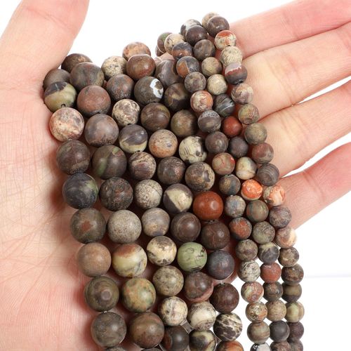 Perles Rondes En Pierre Naturelle, Agate, Fleur Givrée, Pour La Fabrication De Bijoux, Bracelet, Bricolage, 4 12 Mm