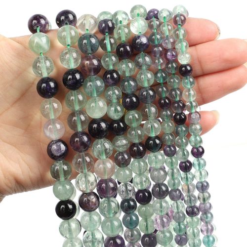 Perles En Pierre Naturelle, Violet Brillant, Émeraude, Pour La Fabrication De Bijoux, Bricolage, Bracelet, Brin De 4 À 12 Mm