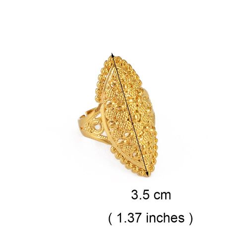 Bague Arabe Or Taille Libre Pour Femmes/Adolescent, Bijoux De Mariage Du Moyen Orient Dubaï, Cadeau De Fête Africaine Éthiopienne #093806