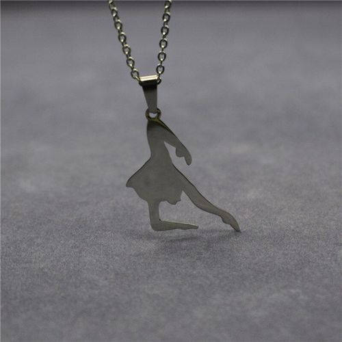 Collier De Danse Latine En Acier Inoxydable Pour Femmes, Bijoux De Danse, Pendentif De Ballet