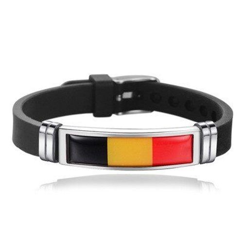 Bracelets Réglables En Silicone Et Titane Pour Hommes Et Femmes, Bijou De Sport, Drapeau De La Belgique, À La Mode