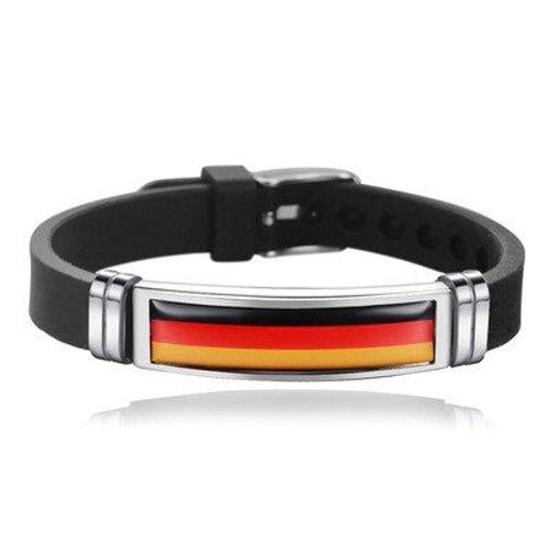Bracelets De Sport Ajustable En Acier Titane Et Silicone Pour Hommes Et Femmes, Bijou À La Mode Avec Drapeau De L'allemagne