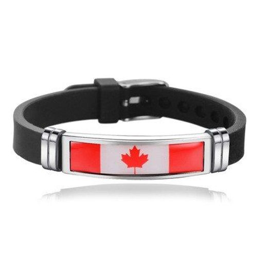 Bracelets Ajustable En Silicone Et Titane Pour Hommes Et Femmes, Bijou De Sport, Drapeau Du Canada