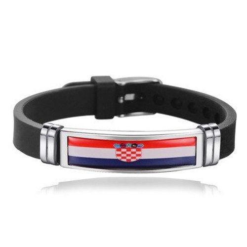 Bracelets En Acier Titane Et Silicone Pour Hommes Et Femmes, Bijou De Sport, Ajustable, À La Mode, Drapeau De La Croatie