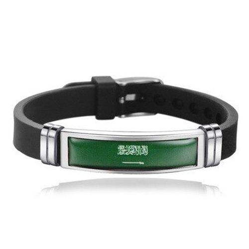 Bracelets De Sport En Acier Titane Et Silicone Pour Hommes Et Femmes, Bijou Ajustable Avec Drapeau Arabie Saoudite