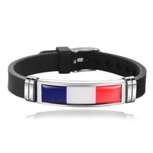 Bracelets Ajustable En Silicone Et Titane Pour Hommes Et Femmes, Bijoux De Sport, Drapeau De La France