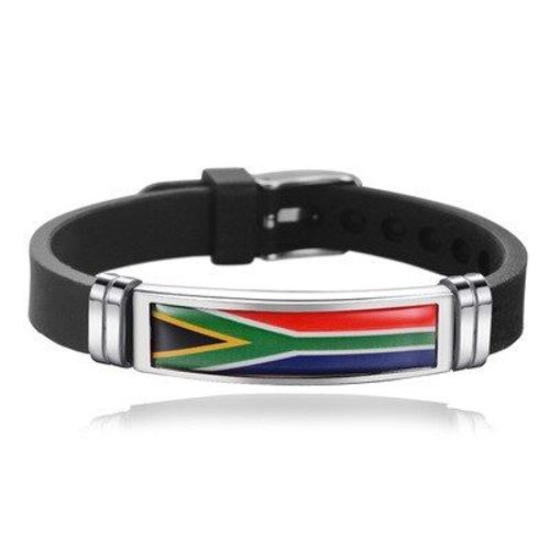 Bracelet Ajustable En Acier Titane Et Silicone Pour Hommes Et Femmes, Bijou De Sport, Drapeau D'afrique Du Sud, Nouvelle Collection