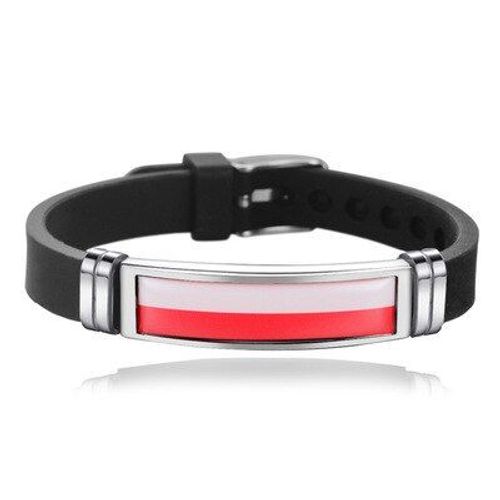 Bracelets En Silicone Et Titane Pour Hommes Et Femmes, Bijou De Sport, Ajustable, À La Mode, Drapeau De La Pologne