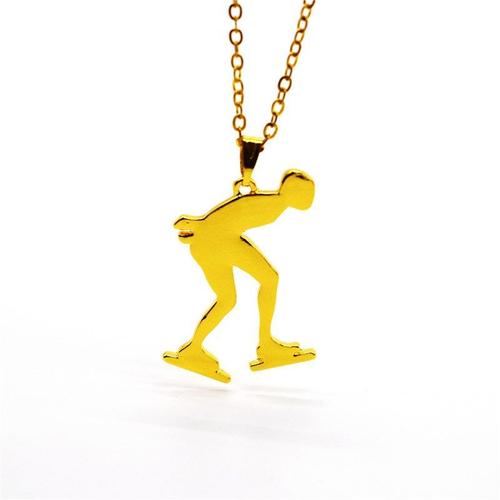 Collier Avec Pendentif De Patinage De Vitesse Pour Hommes, Bijoux De Patinage De Vitesse, À La Mode, Nouvelle Collection