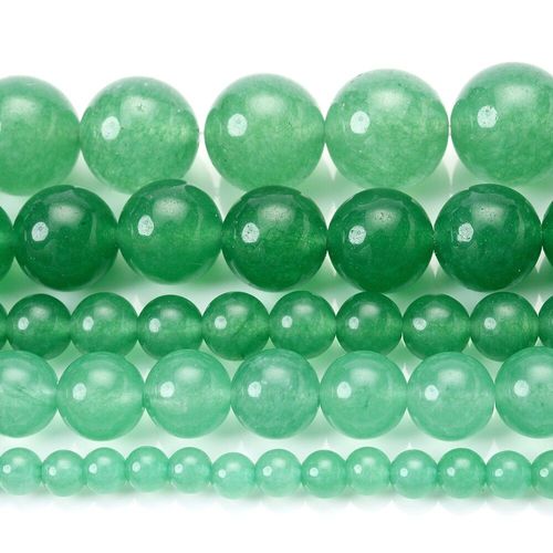 Perles Rondes En Pierre Naturelle, Calcédoine Jades, Vert Clair, Perle D'espacement Ample Pour La Fabrication De Bijoux, Breloques De Bracelet, Accessoires Diy