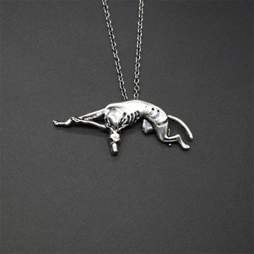 Collier En Forme De Chien Gris Italien Pour Femmes, Pendentif Avec Fouet, À La Mode, Bijoux Sloughi, Gris Espagnol
