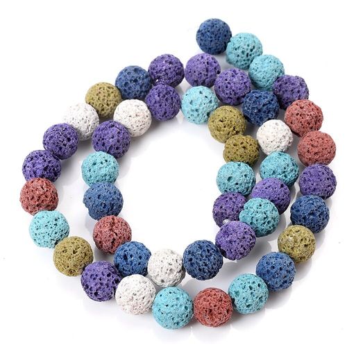 Perles De Pierre Volcanique, Vert Bleu Gris, Perles D'espacement Amples Pour La Fabrication De Bijoux, Bracelet Boucles D'oreilles, Accessoires 4/6/8/10mm